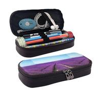 JUANYQME Trousse romantique en cuir lavande pour filles et garçons à l'école, peut être utilisée comme sac de papeterie, petit sac de rangement et trousse de maquillage., Noir , Taille unique, Sac à