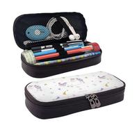 JUANYQME Vous êtes une trousse magique en cuir pour les filles et les garçons à l'école, peut être utilisée comme sac de papeterie, petit sac de rangement et trousse de maquillage., Noir , Taille