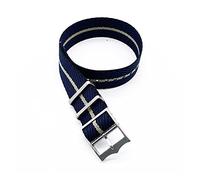 JUANZD Bande de montre à rayures de nylon de nylon à simple passe ajustable 22mm argent/cuivre boucle compatible avec Tudor Black Bay Bay Strap Nato(Black navy khaki,22mm)
