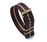 JUANZD Bande de montre à rayures de nylon de nylon à simple passe ajustable 22mm argent/cuivre boucle compatible avec Tudor Black Bay Bay Strap Nato(Copper Buckle No.1,22mm)