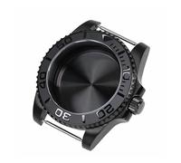 JUANZD Boîtier de montre noir de Style Yacht, avec cristal saphir, résistant à l'eau, mouvement automatique NH35A NH36A, 40MM * 13MM, 20 mm, Unisex, Noir, Acier inoxydable