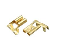 JUANZD Borne à sertir en laiton DJD031-2, 50 à 200 pièces, connecteur femelle H4 9003, Angle de courbure de 7.8mm, broches de prise de voiture(HXFL40120S-15M,Package 50Pcs)