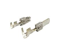 JUANZD Bornes de fil d'épissure de voiture automobile, série 6.3mm, bornes à sertir Non isolées mâles et femelles, 20/50 pièces, DJ6218B-E6.3B DJ6116-6.3C(Male Female Terminal,50Pcs)