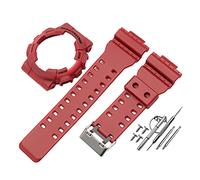 JUANZD Bracelet de montre compatible avec remplacement modifié compatible avec le kit de bracelet de boîtier G-shock GA110 GD100 GAX100 accessoires de bracelet de montre avec outils(Red-black word)