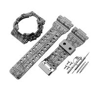 JUANZD Bracelet de montre compatible avec remplacement modifié compatible avec le kit de bracelet de boîtier G-shock GA110 GD100 GAX100 accessoires de bracelet de montre avec outils(Crack gray)