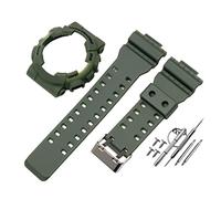 JUANZD Bracelet de montre compatible avec remplacement modifié compatible avec le kit de bracelet de boîtier G-shock GA110 GD100 GAX100 accessoires de bracelet de montre avec outils(Green-black word)