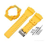 JUANZD Bracelet de montre compatible avec remplacement modifié compatible avec le kit de bracelet de boîtier G-shock GA110 GD100 GAX100 accessoires de bracelet de montre avec outils(Yellow-blue word)