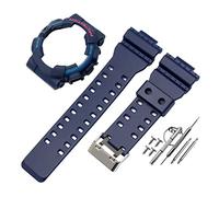 JUANZD Bracelet de montre compatible avec remplacement modifié compatible avec le kit de bracelet de boîtier G-shock GA110 GD100 GAX100 accessoires de bracelet de montre avec outils(Blue-rose red word