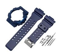 JUANZD Bracelet de montre compatible avec remplacement modifié compatible avec le kit de bracelet de boîtier G-shock GA110 GD100 GAX100 accessoires de bracelet de montre avec outils(Blue-black word)