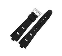 JUANZD Bracelet de montre en caoutchouc, adapté à la chaîne de montre en Silicone noir convexe Bvlgar for hommes et femmes, 22mm 24mm(Black -Silvery,22mm)