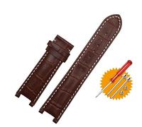 JUANZD Bracelet de montre en cuir 20 * 11mm 20 * 12mm 22 * 13mm, Compatible avec GC Guess Car-tier PASHA W3108/HPI004, Bracelet de montre à boucle papillon(Brown WH-no buckle,20mm-12mm)