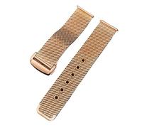 JUANZD Bracelet de montre milanais 20 mm 22 mm compatible avec Omega 007 compatible avec le bracelet Seamaster 300 Bracelet en maille d'acier inoxydable Boucle déployante(Rose Gold,20mm)