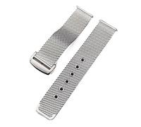 JUANZD Bracelet de montre milanais 20 mm 22 mm compatible avec Omega 007 compatible avec le bracelet Seamaster 300 Bracelet en maille d'acier inoxydable Boucle déployante(Silver,20mm)