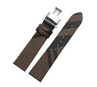 JUANZD Cuir à motif à carreaux + Pu Sangle 12 14 16 18 20 22 mm Bracelet brun noir compatible avec Burberry Bu19384 Chaîne de surveillance des hommes et des femmes(Brown silver B,20mm)
