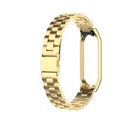 JUANZD Bracelet en métal compatible avec Mi Band 6 5 4 3 Bracelet en acier inoxydable Mi Band 6 5 Bracelet Correa compatible avec Mi Band 4 3 Accessoires de sangle(Gold,For Mi Band 3)