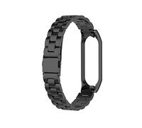 JUANZD Bracelet en métal compatible avec Mi Band 6 5 4 3 Bracelet en acier inoxydable Mi Band 6 5 Bracelet Correa compatible avec Mi Band 4 3 Accessoires de sangle(Schwarz,For Mi Band 6)