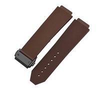 JUANZD Bracelets de montre 19 20 24 26 mm compatibles avec les accessoires de montre BIG BANG CLASSIC FUSION Bracelet de montre en silicone Bracelet de montre en caoutchouc(Brown-Black Clasp,23mm With