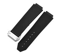 JUANZD Bracelets de montre 19 20 24 26 mm compatibles avec les accessoires de montre BIG BANG CLASSIC FUSION Bracelet de montre en silicone Bracelet de montre en caoutchouc(Black-silver,20mm)
