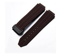 JUANZD Compatible avec BIG BANG Silicone 24 26 mm Bracelet de montre étanche for homme Chaîne Accessoires de montre Bracelet de montre en caoutchouc Chaîne(Brown-Black Clasp,26mm)