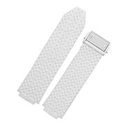 JUANZD Compatible avec BIG BANG Silicone 24 26 mm Bracelet de montre étanche for homme Chaîne Accessoires de montre Bracelet de montre en caoutchouc Chaîne(White-Silver Clasp,24mm)