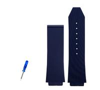 JUANZD Compatible avec BIG BANG Silicone 26 mm x 19 mm 25 mm x 17 mm Bracelet de montre étanche for homme Chaîne de montre Bracelet de montre en caoutchouc(Blue-No buckle,25-17mm)