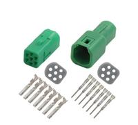 JUANZD Connecteur de câble étanche mâle femelle, 1/5/10/20 jeux de 7 broches, prise de câblage vert automobile, joint 2822344-1 2822343 917319-4(7p female male,1 set)