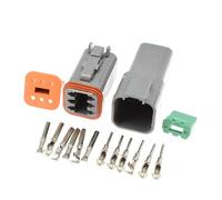 JUANZD Connecteur de fil électrique étanche série DT, 1 à 10 Kits, 2/3/4/6/8/12 broches, for voiture, moteur et camion, avec broches 22-16awg(6Pin Connector Set,10Sets)