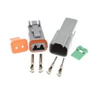 JUANZD Connecteur de fil électrique étanche série DT, 1 à 10 Kits, 2/3/4/6/8/12 broches, for voiture, moteur et camion, avec broches 22-16awg(2Pin Connector Set,10Sets)