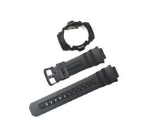 JUANZD Convient for AW591/AW590 AWG-M100 Ensemble de remplacement de bracelet en silicone en résine mate(Black Black Word 1)