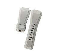 JUANZD Rubber en silicone orange bleu 33x 24 mm Gris bleu Puan Watchband compatible avec Bell Watch Strap Ross BR01 BR03 Bracelet(Gray no buckle)