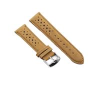 JUANZD Sangle de montre de rallye en cuir Poreux Breatble Wingbnad 19 mm 20 mm 22 mm Accessoires de montre à la main à la main #D(Khaki,20mm)