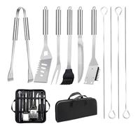JUAUO 11 Pcs Professionnel d'Accessoires Barbecue en Acier Inoxydable - Ustensiles Barbecue avec Sac Portable - Set d'Outils Barbecue pour Homme Cadeau de Grill en Camping et Pique-Nique en Extérieur