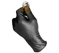 JUBA Gants Jetables en Nitrile Non Poudrés Grippaz, Noirs, Taille : 11