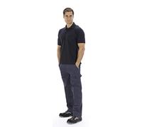 JUBA Polo Piqué à Manches Courtes avec Poche Poitrine à Double Pli, 100% Coton, 170 g par m², Bleu Marine - Taille XL