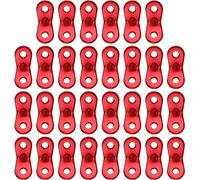 Jubaopen 30PCS Tendeur de Corde Camping en Alliage d'Aluminium Ajusteur de Corde pour Tente Durable Antidérapant pour Tente Bâche Randonnée, Rouge