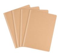 Jubaopen 4 PCS Carnets de Dessin A4 Carnet à Dessin Carnet Croquis A4 Notebook Couverture en Papier Kraft Bloc Note Cahier Vierge Brun 80g/m² (38 Feuilles / 76 Pages)