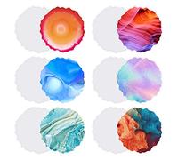 Jubaopen 6 PCS Moule sous Verre Silicone, Moule sous Verre Resine Epoxy Moule Resine Dessous de Verre Silicone Coaster Mold pour sous-Verres, Tapis de Bol, Décors
