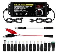 Jubaopen Adaptateur Alimentation Réglable 3A 72W Alimentation Universelle 3V-24V AC/DC Adaptateur Secteur Universel avec Indicateur de Tension 14 Connecteurs pour Appareils Electroniques Domestiques