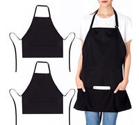 Jubatus Lot de 2 tabliers de cuisine réglables à 3 poches pour homme et femme, noir