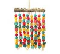 Jubepk Bird Chew Toys, Multicolored Cage Play Accessories, Sturdy Parrots Chewing Fun for Healthy Beak Activity, Safe Wood and Rope Details, Pet Cage Enrichment Feature, Interactive Bird Toy