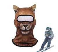 Jubepk Cache-cou en forme d'animal 3D, coupe-vent en forme de lion, protection des oreilles, cagoule souple pour les sports de plein air et aventure, 43 x 25 x 1 cm, multicolore, single attribute