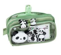 Jubepk Cartoon Pencil Pouch, Panda Pencil Storage Case, Students Pen Bag, School Stationery Containers, Pencil Bag with Stickers, Doll and Pins Pencil Bag, Marker Storage Case, School Pen Organizer