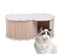 Jubepk Cat Donut, tunnel amovible Cats, 15,51 x 22,87 x 9,45 pouces, Scratching Kitten Nest and Interactive Playhouse, Cozy Pet House for Bunny, Home, Rest, Playroom, Beige