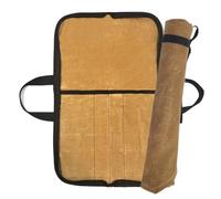 Jubepk Chefs Knives Roll Bag, Waxed Canvas Tool Pouch, 48 x 30 cm, Kitchen Knife Carrier, Secure Handle Strap Design for Culinary Students and Professional, Multicolore, Kaki, Consulte la descripción