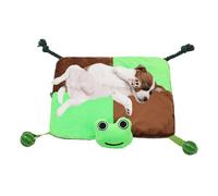 Jubepk Dog Activity Mat, Boredom Reducing Carpet, Interactive Feeding Mat with Squeaky Toys, 18.5x18.5 inches Sensory Activity for Slow Eating Keeping Dogs Busy