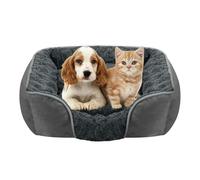 Jubepk Dog Bed, Large Pet House, Removable Cat Bed, 90 x 80 x 23 cm Comfortable and Supportive Design, Removable Cover For Easy Cleaning For Neck Support and Big Pets, Dark Gray, Khaki