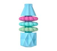 Jubepk Dog Chew Toys, Vase Shaped Puppy Teething Toys, Interactive Trainer Tool, Boredom Relief, Oral Hygiene and Grinding Aid, 4.13x1.77x1.77in, Ideal for Play Training, Blue/Orange
