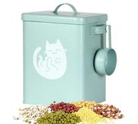 Jubepk Dog Food Storage, Airtight Pet Bin, 6l Sealed Container Moisture Control, Treat Dispenser Lid with Attached Spoon, Food Organizer for Barn, Travel, Home, 7.09 X 5.91 X 9.06 Inches
