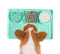 Jubepk Dogs Stimulation Mat, Silicone Pet Licking Pad, 11.81x7.87 inches, Slow Feeder Design, Mental Puzzle Toy, Calming Aid for Dog Feeders, Training, Pink, Green and Gray