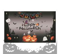 Jubepk Drapeau d'Halloween pour fournitures de collection, drapeau de jardin Happy Halloween, drapeau d'horreur en toile de jute - Drapeau de bienvenue pour cour, extérieur, jardin, terrasse